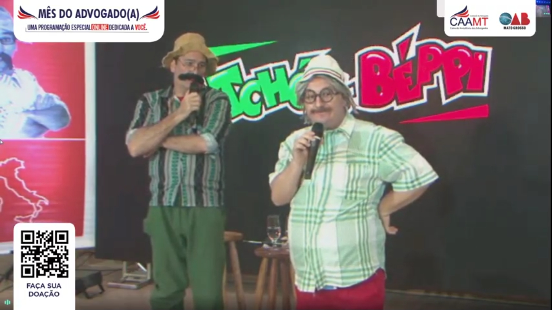Os colonos italianos Tchó e Béppi animam domingo da advocacia