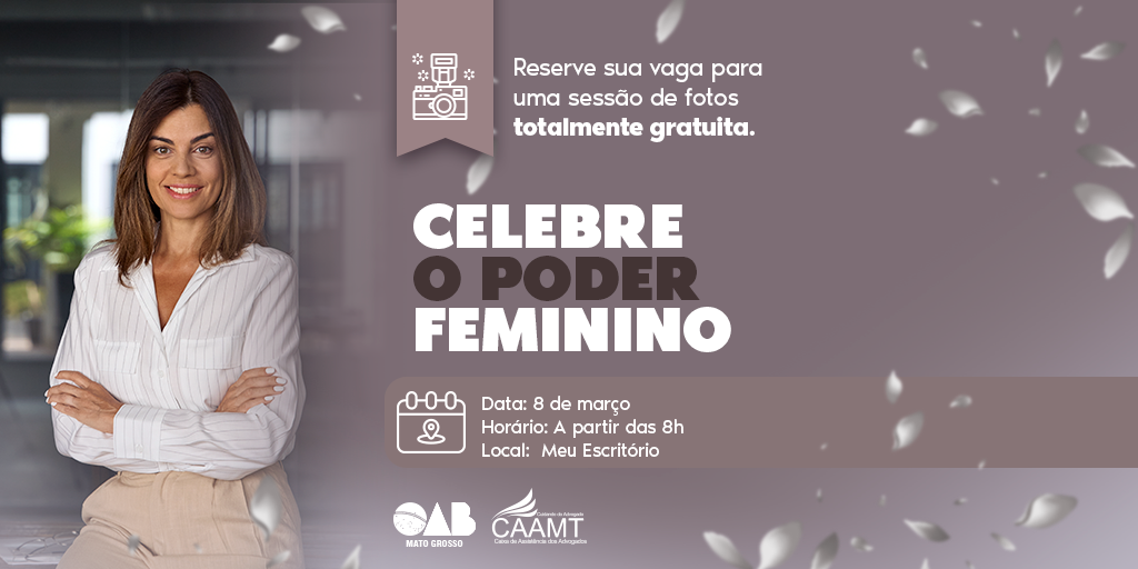 CAA/MT oferta sessão de fotos na campanha “Celebre o poder feminino”
